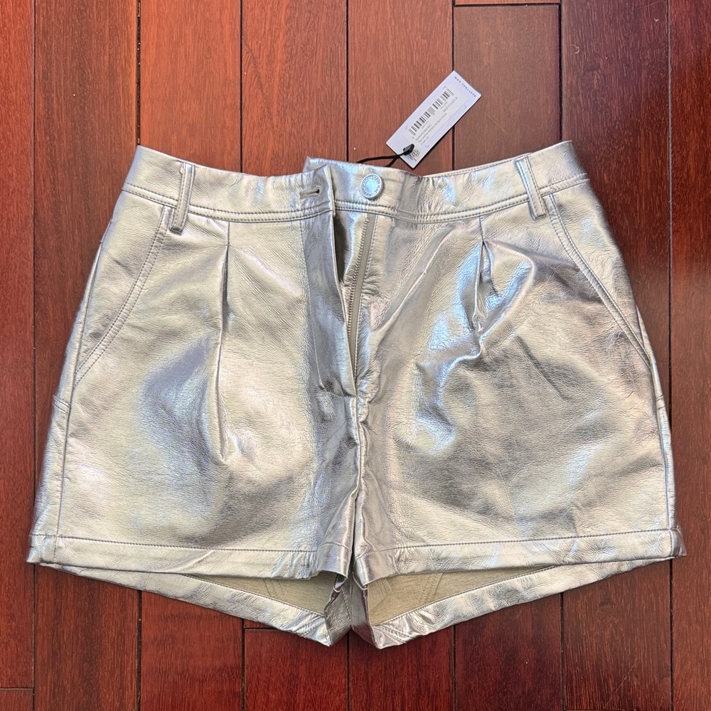 Nasty Gal Silver Metallic Women's Star Shorts
